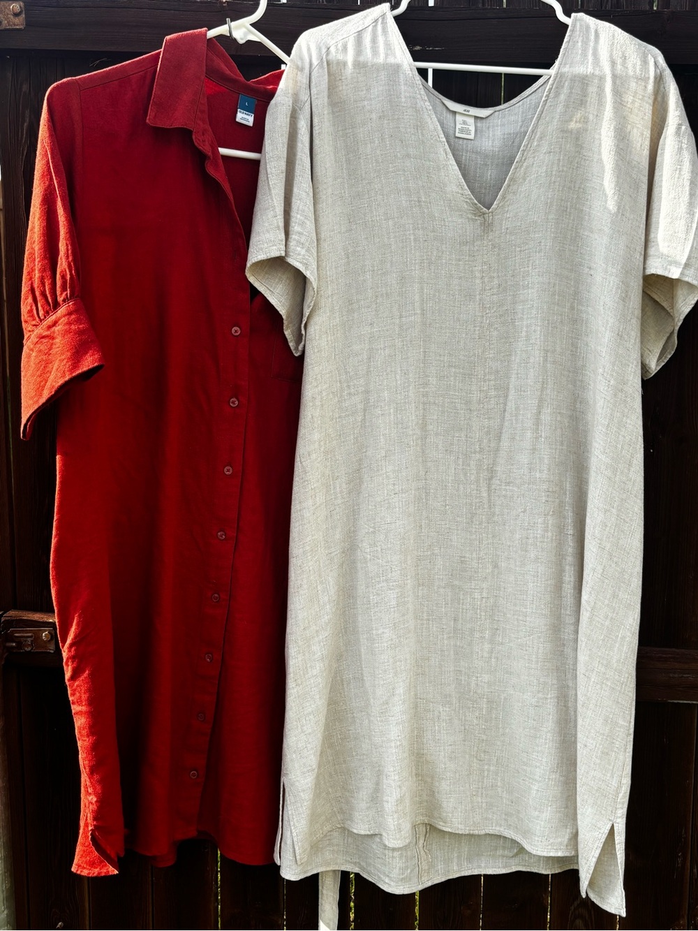 Set of 2 linen dresses XL EUC
